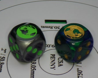 Earth Planet D6 16mm Customized Six-Sided Dice RPG Tabletop Gaming Games Card Board CCG Token Counter Marker Random Decision Makers