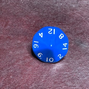 D16 Sixteen Sided Dice Opaque Die Tabletop Gaming RPG Roleplay CCG Board Games Tokes Markers Counting Counters Random Roll Decisions Make Blue