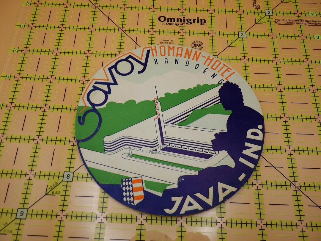 Vintage Savoy Homann Hotel Bandung Java Luggage Label - Art Deco ...