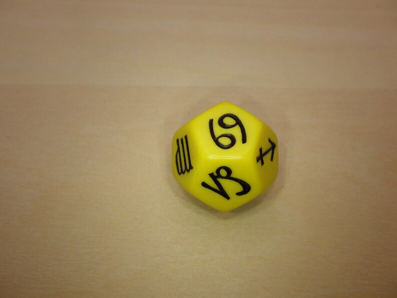 Zodiac Symbol Dice | 18mm D12 for RPG, D&D, and Astrology Tabletop Games Gul