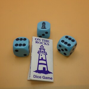 On the Rocks Lighthouse Dice Game Instructions with 3 Dice 3D6 RPG Tool Tabletop Roleplay Games Supply CCG Card Board Random Tokens image 6