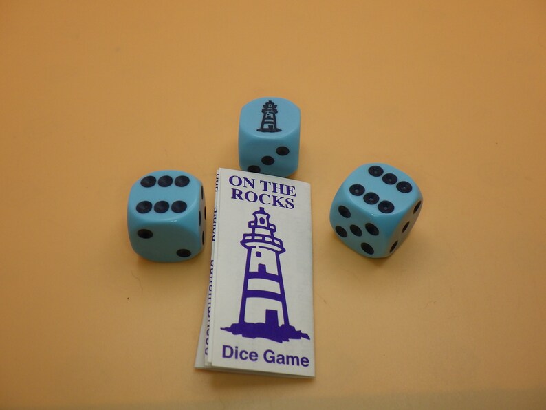 On the Rocks Lighthouse Dice Game Instructions with 3 Dice 3D6 RPG Tool Tabletop Roleplay Games Supply CCG Card Board Random Tokens image 6