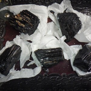 Black Tourmaline Natural Rock Mineral Crystal Pieces 1-2 Inches Long per Piece - Sold by the EACH