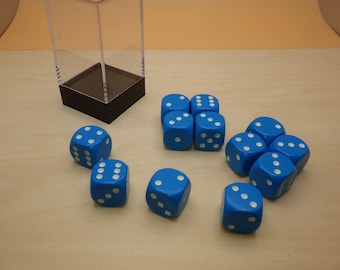 16mm 12D6 Dice Block - Lt Blue with White -Tool Tabletop Roleplay Games Supply CCG Card Board Random Tokens Counters Markers Decision Makers