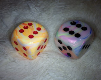 Jumbo 30mm Festive D6 Dice – Blacklight Reactive XL Individual Die for RPG, DND & Board Games