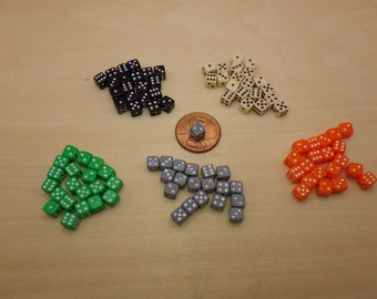 5mm Tiny Opaque D6 Dice Set (20ct) - Mini Resin Gaming Counters for TTRPG & MTG