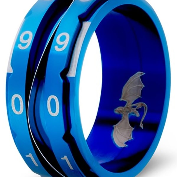 NEW Life Counter Ring Blue - Count Knitting Rows or  Track Health, Mana, Charges, Life, Karma