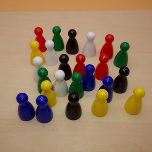 Halma Pawns 24mm (1 Inch) - Set of 24 - 4ea of 6 Colors - RPG Board Card Games Tokens Tabletop RPG Roleplay Tokens Counters Markers Parts