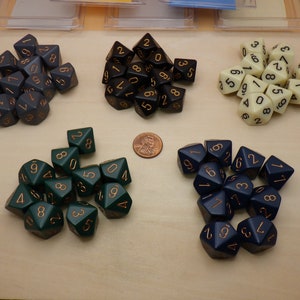 16mm Dice 10d10 (Ten Ten-sided)- Opaque Options to Choose From - Tool Supply Card Board Token Counter Marker Random Decision Makers Crafts