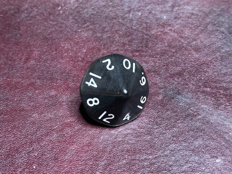 D16 Sixteen Sided Dice Opaque Die Tabletop Gaming RPG Roleplay CCG Board Games Tokes Markers Counting Counters Random Roll Decisions Make Black