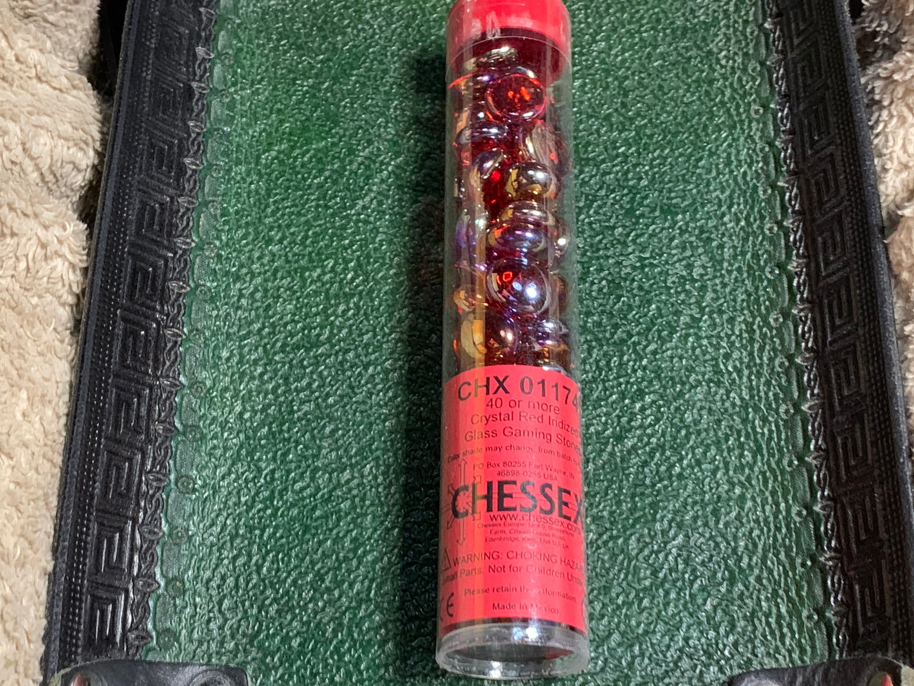 Koplow Games – 20 Piedras De Cristal Negro Para Juegos De Mesa, Tamaño Estándar, Bolsa Transparente