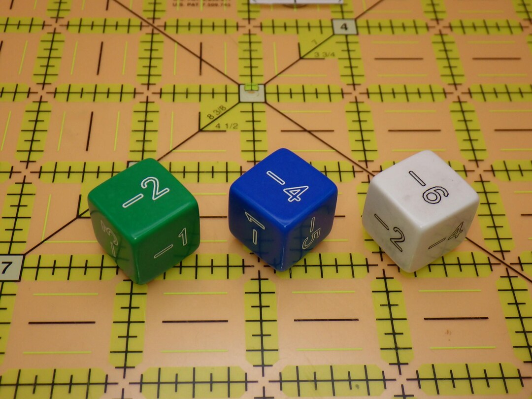 Negative Number Die -1 to -6 | Custom 1D6 16mm RPG Tracker | Math ...