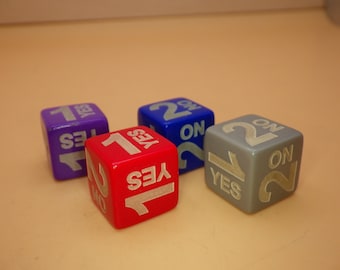 16mm Yes / No Custom Engraved D6 Dice - Choice of Color - RPG, TTRPG & Board Game Decision Maker