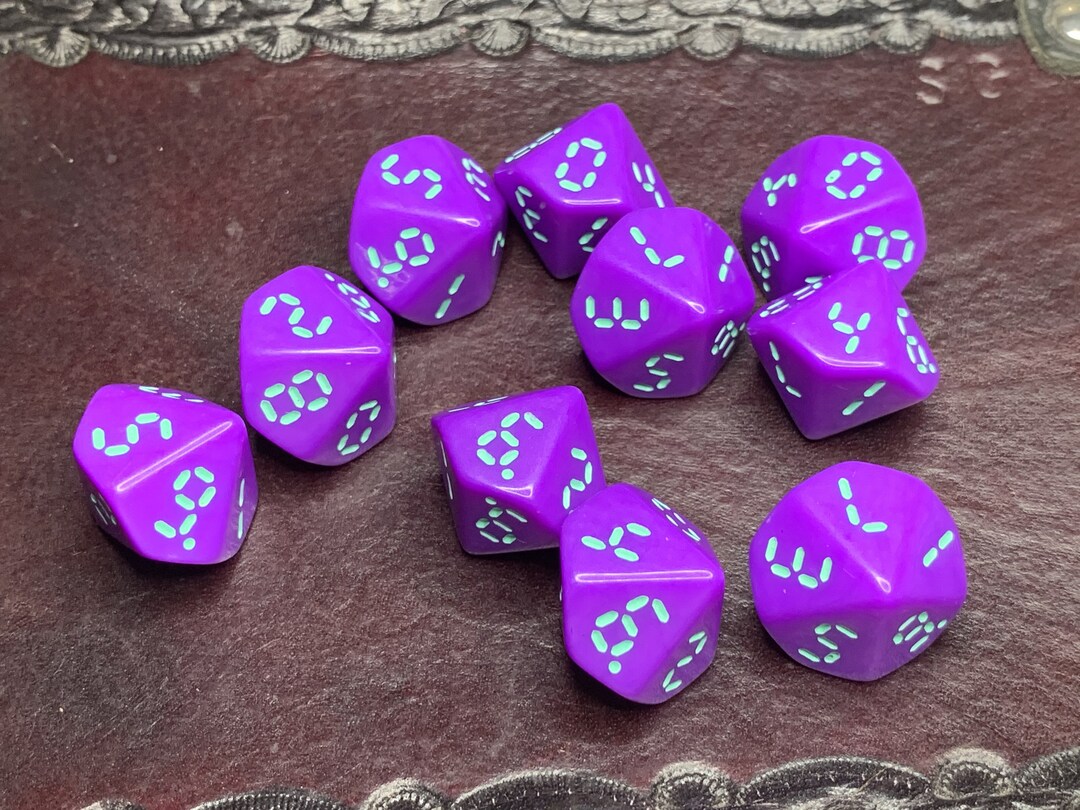Retro Dice 10D10 ten 10sided Polyhedral Set on the Etsy
