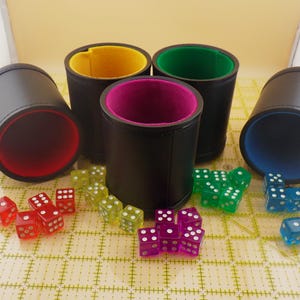 Professional Dice Cups Game Night Pack, Assorted Colors 5-pk RPG CCG Tabletop Gaming Tool for Rolling Adventures Board Games Cards CCG