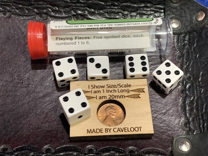 Bar Dice Game Instructions With 5 Dice Tabletop Gaming D6 Etsy