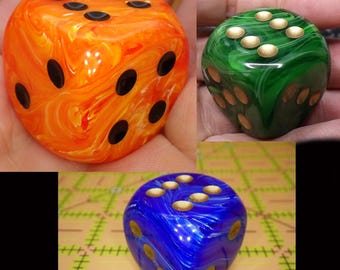 Jumbo Vortex 30mm D6 Dice - Extra Large Resin Die for Tabletop RPG, D&D, and Board Games