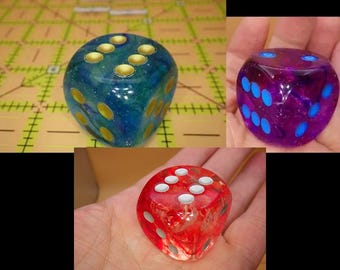 Nebula 30mm Extra Large D6 Dice - Glow in the Dark RPG Oversized Die