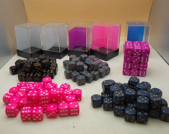 12mm Opaque D6 Dice Set - 36 Count Dice Block with Case - Bulk Small Dice for Tabletop Games RPG D&D Math Education and Crafting Supplies