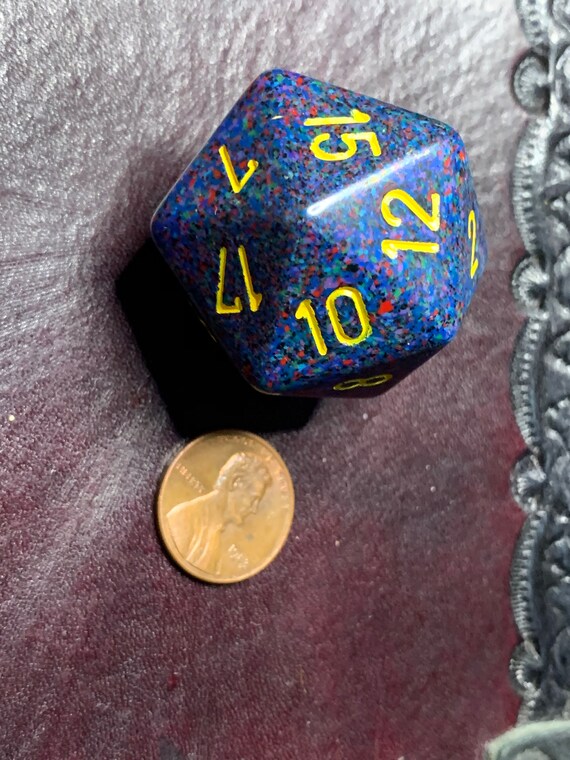 Chessex Jumbo 34mm Speckled Sea D20 Dice - Large 20-Sided Counter For D&D & Tabletop Games - View #7