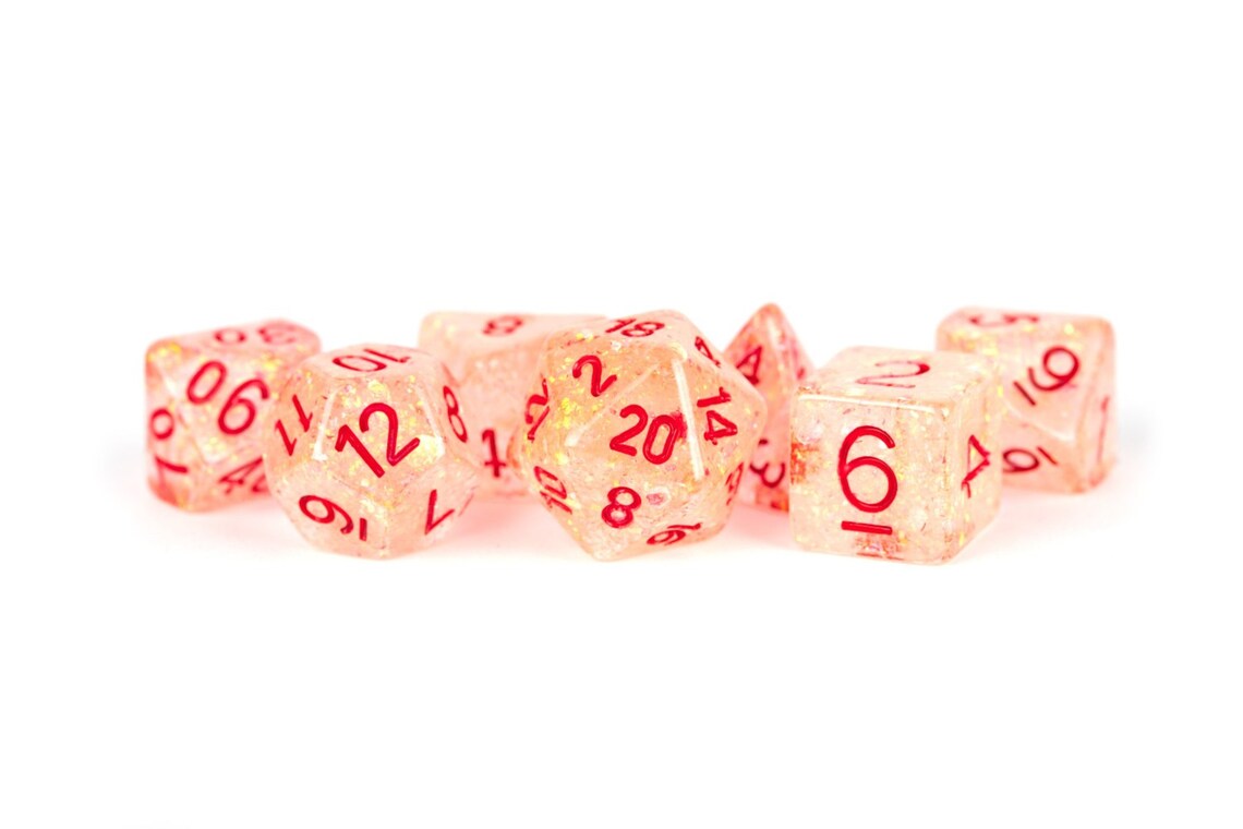 16mm Resin Flash Dice Poly Dice Set Red Etsy