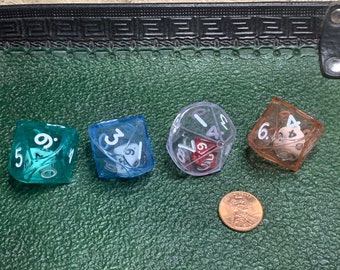 Double D10 Polyhedral Dice | Inception Die / Small Ten Inside Large | 10 Sided Percentile Counter | TTRPG Gaming Supply | D&D Math Tool Blue
