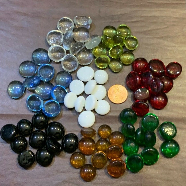 Glass Faux Gemstone Life Counter Tokens - Lots of 20 - Choose Color! Supply for Crafting, Jewelry, Decorating, and also Tabletop Games