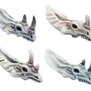 Lizard Skulls (4) - Miniatures Figures RPG Tabletop Roleplay Games Models Sculptures Gaming Creatures Monsters