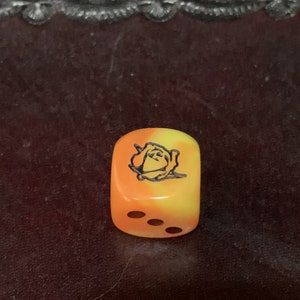 16mm D6 Rose Flower Dice - Customized Six Sided Die Orange Yellow and Black RPG EACH Also a great supply for crafting, jewelry, decorating