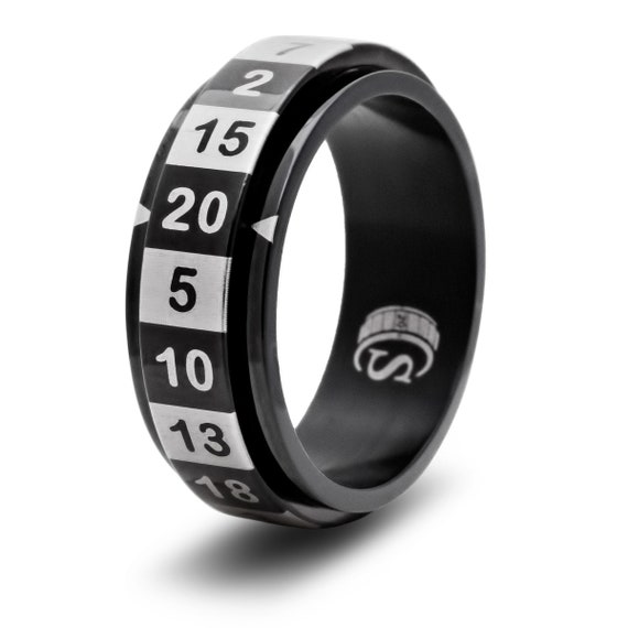Custom Initial D20 Dice Ring Personalized Wrap Ring With 