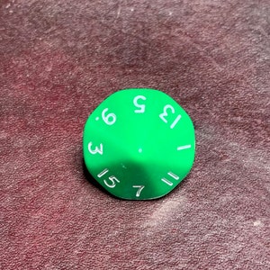 D16 Sixteen Sided Dice Opaque Die Tabletop Gaming RPG Roleplay CCG Board Games Tokes Markers Counting Counters Random Roll Decisions Make Green