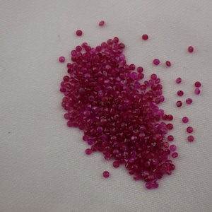 1mm Natural Red Ruby Lot of 10 Stones Calibrated Round Brilliant Loose Accent Gems Budget Repair Practice Grade Deep Crimson Ships from USA