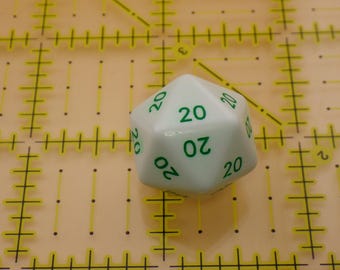 All 20 D20 Die | Critical Hit Cheat Dice | D&D Tabletop RPG Accessory | Dungeon Master Gag Gift | Funny Nerd Present | 16mm MTG Pathfinder