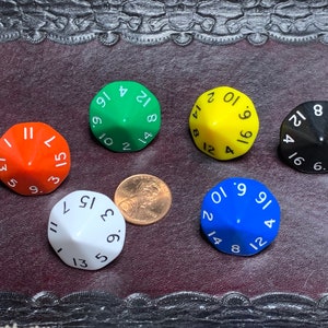 D16 Sixteen Sided Dice Opaque Die Tabletop Gaming RPG Roleplay CCG Board Games Tokes Markers Counting Counters Random Roll Decisions Make image 1