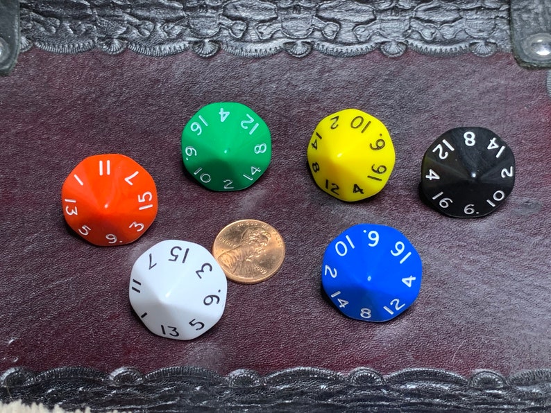 D16 Sixteen Sided Dice Opaque Die Tabletop Gaming RPG Roleplay CCG Board Games Tokes Markers Counting Counters Random Roll Decisions Make image 1