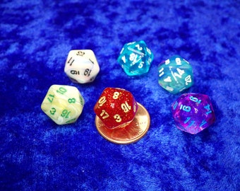 10mm Mini D20 Dice / Individual Tiny Polyhedral Die / Pocket DND Life Counter / Miniature RPG Gaming Tokens / Micro CCG Health Tracker
