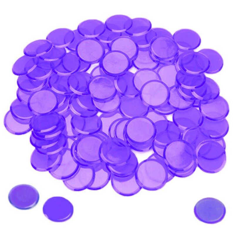 Transparent colored bingo chips