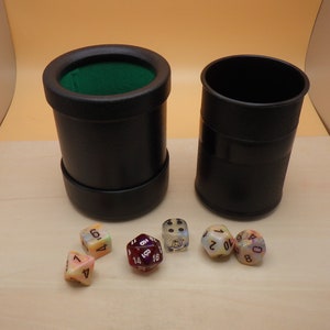 Dice Cup - Choose Option - Plastic or Plastic with Green Cloth Interior Lining - Game Supply Tabletop Gaming Roleplay CCG Cards Board RPG