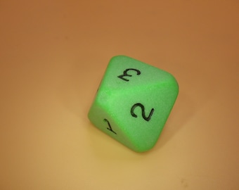 D8 1-4 Twice 16mm Green Dice | Custom Numbered RPG Board Game Counter | Tabletop Gaming Die for CCG and Decision Making