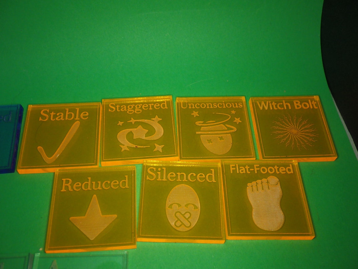 Status Indicator Spell Effect Magic 1 Inch Square Acrylic Etsy