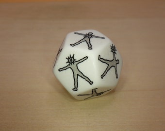 D12 Hit Location Dice Body Parts 28-30mm - Tabletop Craft Supply Roleplay Dice Tokes Markers Counting Counters Random Roll Decisions Make