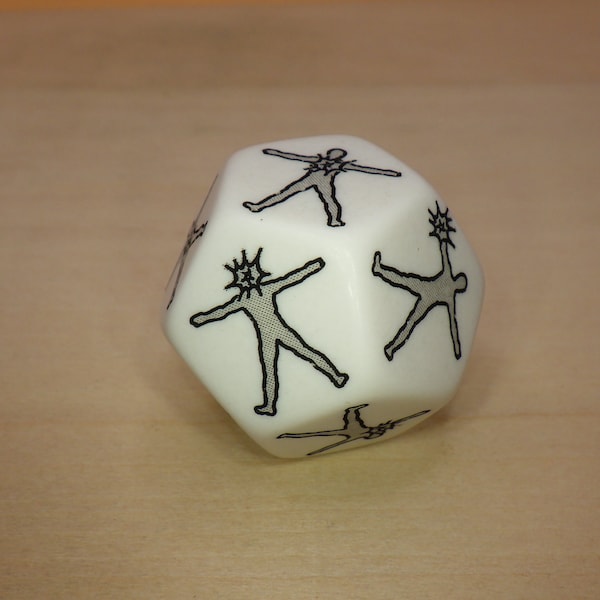 D12 Hit Location Dice Body Parts 28-30mm - Tabletop Craft Supply Roleplay Dice Tokes Markers Counting Counters Random Roll Decisions Make