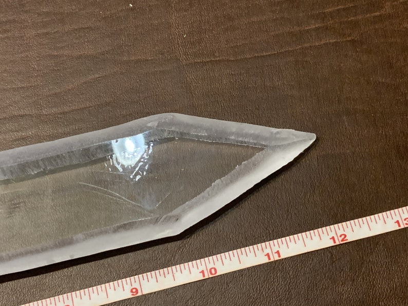 12 Crystal Glass Ice Replica Short Dagger Fantasy Style Blade LARP Cosplay RPG Prop