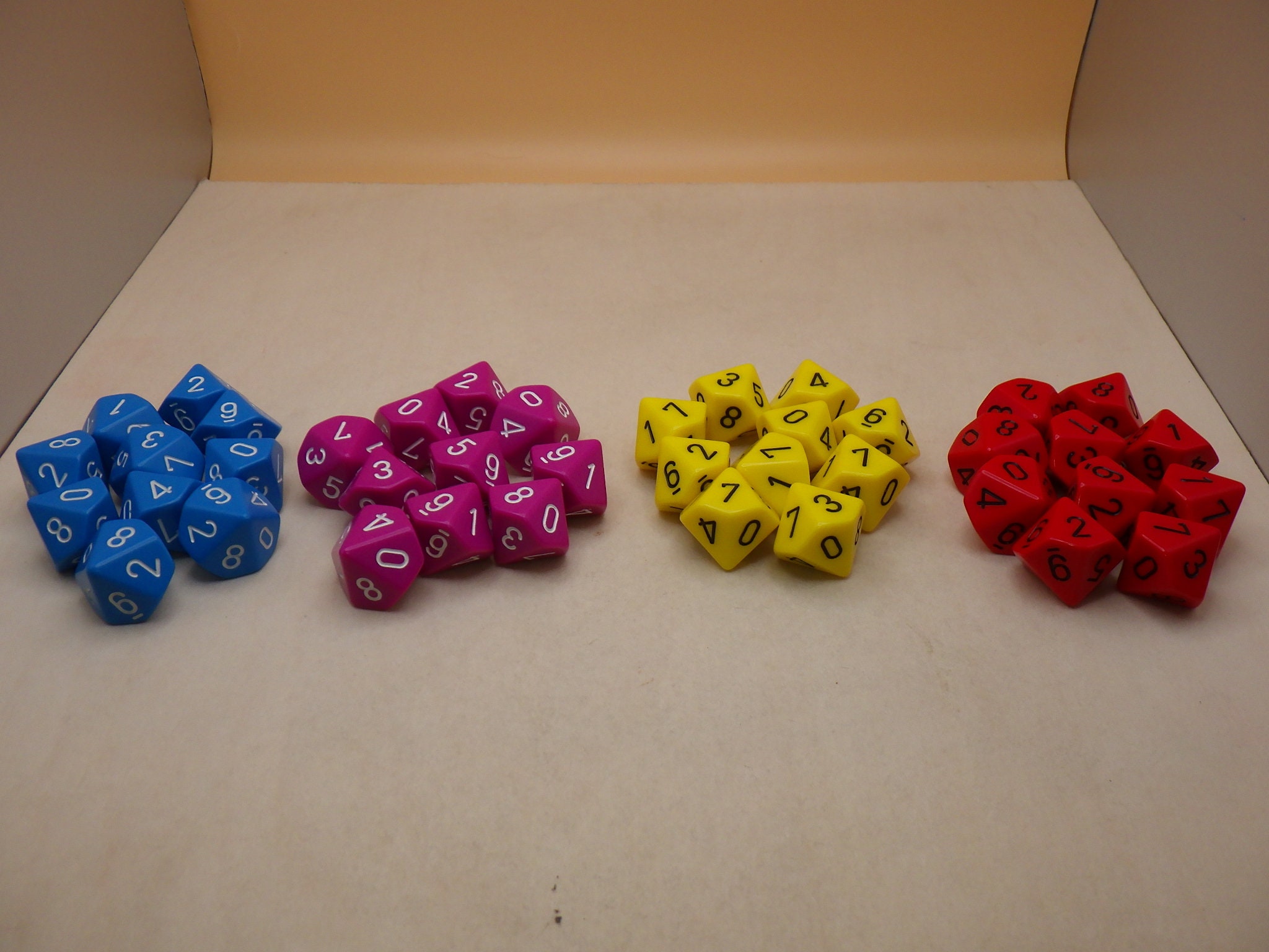 10D10 16mm Set of Ten D10 Dice - Your choice of Color - RPG Tool Tabletop Roleplay Games Craft Supply CCG Card Board Markers Tokens