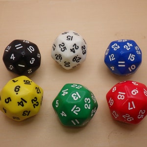 33mm D30 Die | Jumbo Thirty Sided Polyhedral Dice | XL RPG Tabletop Gaming Tool | Math Education Supply | Board Game Counter Marker