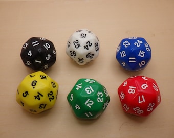 33mm D30 Die | Jumbo Thirty Sided Polyhedral Dice | XL RPG Tabletop Gaming Tool | Math Education Supply | Board Game Counter Marker