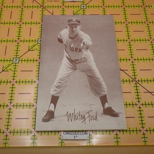 Whitey Ford 1960-66 Exhibit Card ESCO New York Yankees HOF Pitcher Sepia Blank B