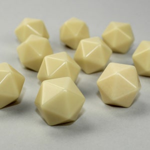 10D20 (10 Twenty Sided) 16mm Blank IVORY Dice Counting Cubes - RPG Tool Tabletop Roleplay Games Supply CCG Card Board Random Tokens Counters