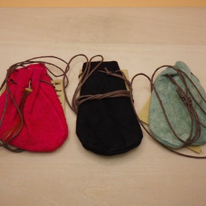 Soft Leather Medicine Dream Bag Mini Dice Pouch 2x3" - Drawstring Jewelry Crafts Beads Tokens Coins Money Counters Markers Makeup Beads
