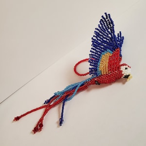Motif de perroquet ara écarlate perlé (tutoriel uniquement)